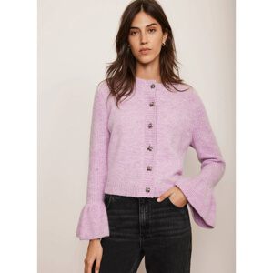 Mint Velvet Lilac Fluted Sleeve Cardigan